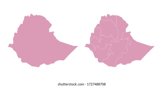Mapa de color dulce vectorial de Etiopía
