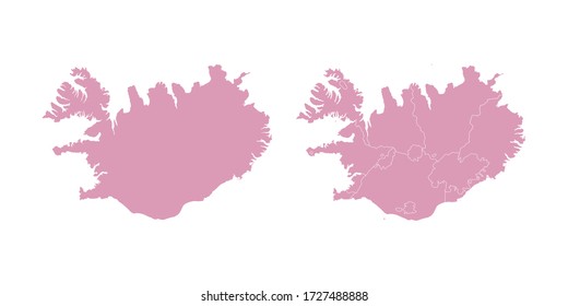 Mapa de color dulce vectorial de Islandia