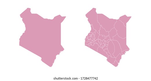 Vector sweet color map of Kenya