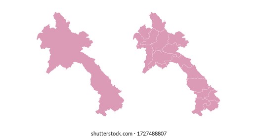 Vector sweet color map of Laos
