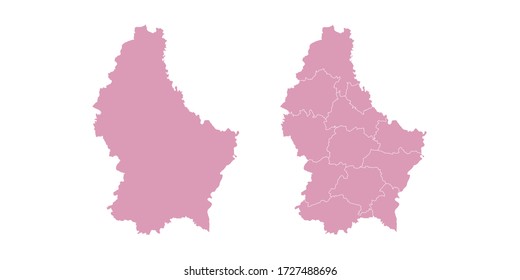 Mapa de colores dulces vectoriales de Luxemburgo