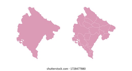 Mapa de color dulce vector de Montenegro