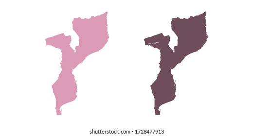 Vector sweet color map of Mozambique