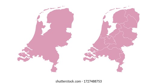 Mapa de color dulce vectorial de los Países Bajos