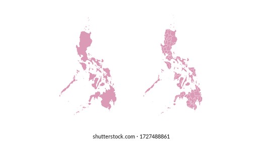 Mapa de color dulce vectorial de Filipinas