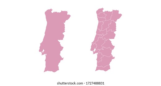 Vector sweet color map of Portugal