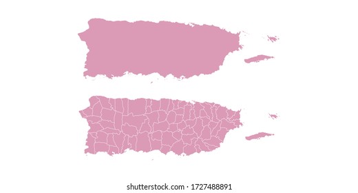 Vector sweet color map of Puerto Rico