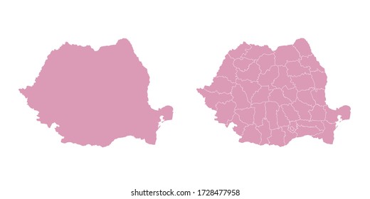 Vector sweet color map of Romania