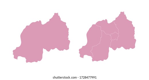 Mapa de color dulce vectorial de Ruanda