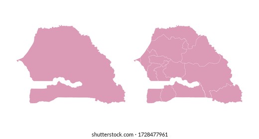 Mapa de color dulce vector de Senegal