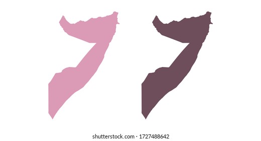 Vector sweet color map of Somalia