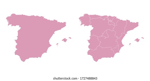 Vector sweet color map of Spain
