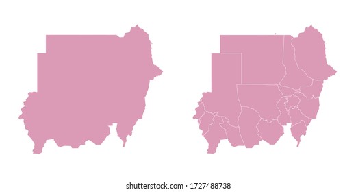 Vector sweet color map of Sudan