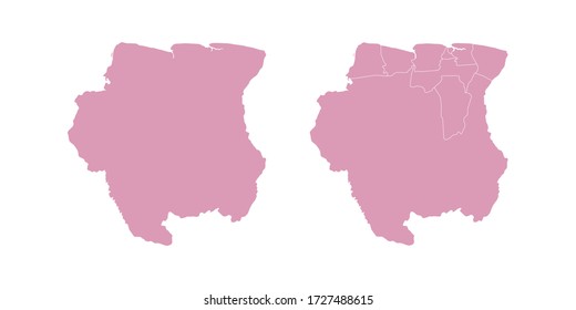 Vector sweet color map of Suriname