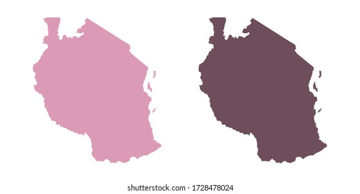 Mapa de color dulce vector de Tanzania