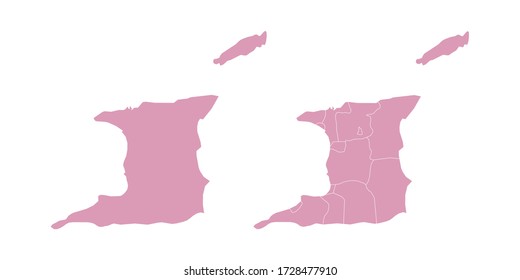 Mapa de color dulce vector de Trinidad y Tobago