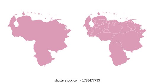 Vector sweet color map of Venezuela