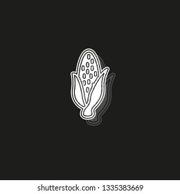 vector sweet corn illustration isolated - healthy vegetable, nutrition icon