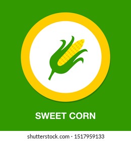 vector sweet corn illustration isolated - healthy vegetable, nutrition icon