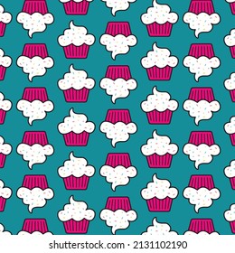 Fondo del patrón de bizcochos de crema vectorial