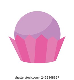 vector sweet cupcake with berry on white.