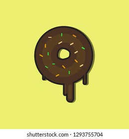 Vector sweet donut chocolate