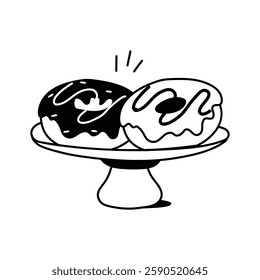 Vector of sweet donut with sprinkles, dessert, snack, bakery item