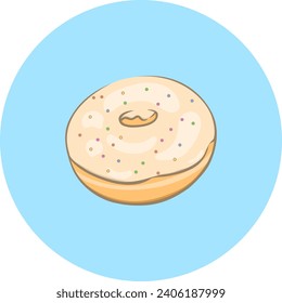 Vector sweet donuts, melted donuts with meal icons illustration.