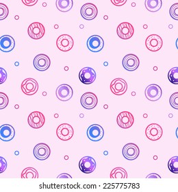 Vector sweet donuts seamless pattern. Pastry background