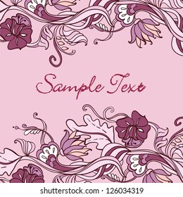 Vector Sweet Floral card. Romantic invitation