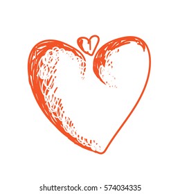 Vector sweet heart art illustration.