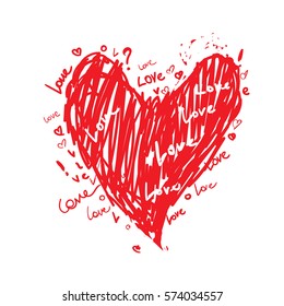 Vector sweet heart art illustration.