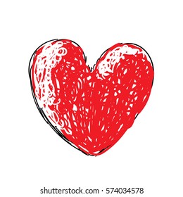 Vector sweet heart art illustration.