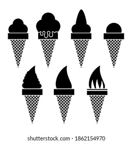 Vector Sweet Ice Cream Icon Isolated on White Background.