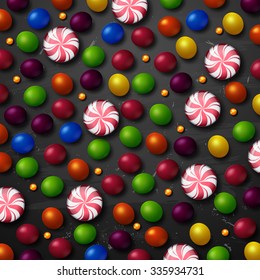 vector sweet lollipops. color candy background