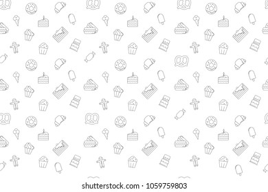Vector sweet pattern. Sweet seamless background