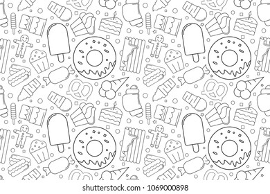 Vector sweet pattern. Sweet seamless background	