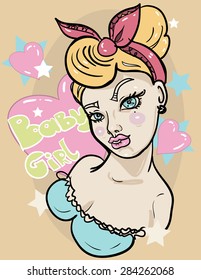 Vector Sweet Pin Up Girl, Baby girl