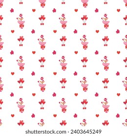 Vector sweet pink spring flower garden seamless pattern