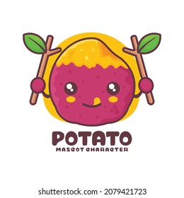 vector sweet potato cartoon mascot, suitable for, logos, prints, labels, stickers, etc.