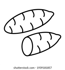 Vector Sweet Potato Outline Icon Design
