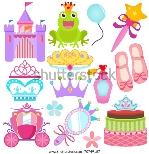 Vector Sweet Princess Theme Pastel Castle Stock Vector Royalty