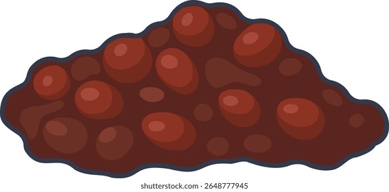 Vector of sweet red bean paste, often used in East Asian desserts like bingsu and mochi. Great for recipe and traditional food visuals.