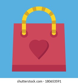 Vector Sweet Red Shopping Bag Icon