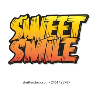 Vector sweet smile graffiti style typography t shirt design