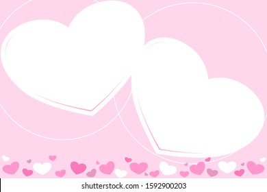 Vector - Sweet template white heart shape on pink background. Valentine's day, Mother's, Birthday or greeting card design. Copy space.