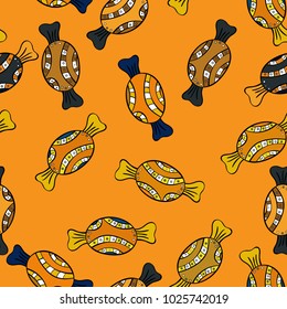 Vector of sweets and candies. Seamless candies. Vector.
