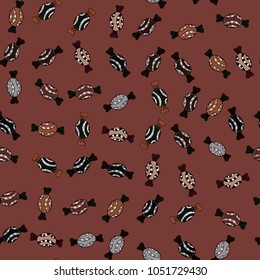 Vector. Vector of sweets and candies. Seamless candies.