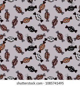 Vector of sweets and candies. Seamless candies. Vector.