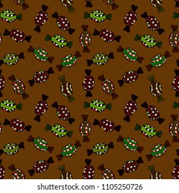 Vector. Vector of sweets and candies. Seamless candies.